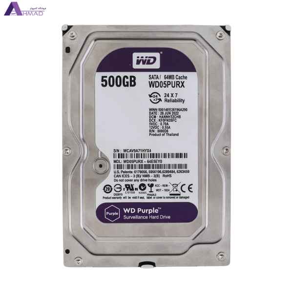 هارد اینترنال وسترن دیجیتال WD05PURX ظرفیت 500 گیگابایت