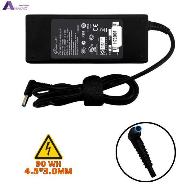 آداپتور لپ تاپ اچ پی 19.5V 4.62A سر فیش آبی
