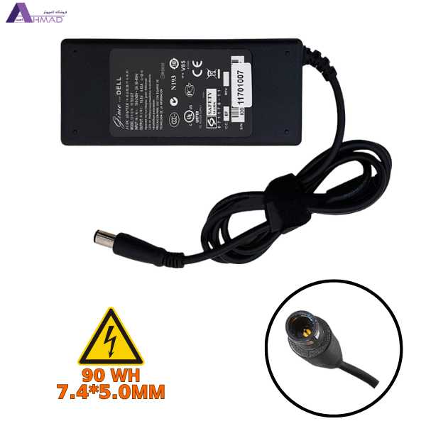 آداپتور لپ تاپ دل 19.5V 4.62A مستطیلی با کیفیت بالا